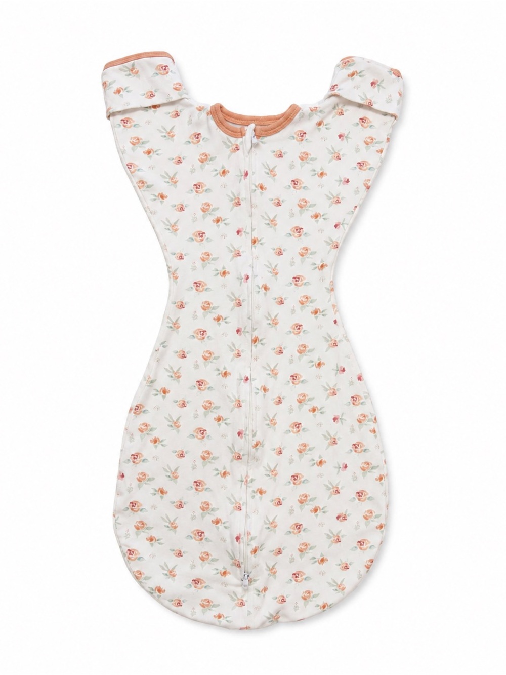 Swaddle Designs Rosebud Floral Sleep Sack in White and Peach